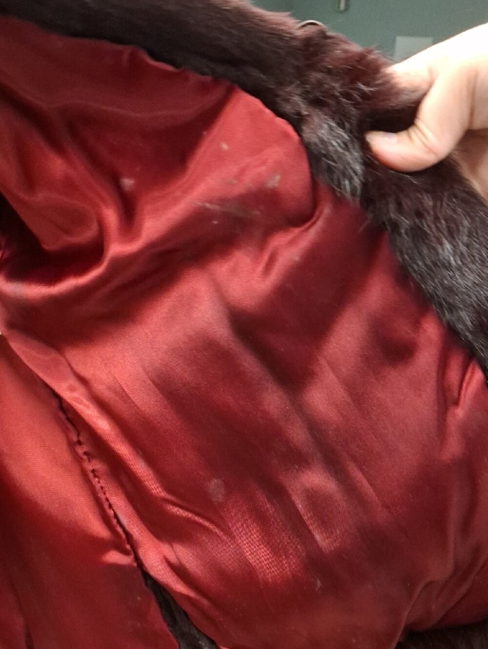 Womens Red Dyed Rabbit Fur Jacket - Picture 4 of 11